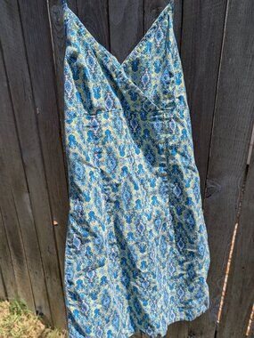 VTG Byer Too! Juniors Dress Medium 90s Floral Green Knee Length Paisley Size 7
